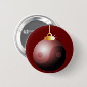 Yin Yang kerstbal in het rood Ronde Button 5,7 Cm (Voorkant /achterkant)