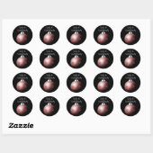 Yin Yang kerstbal in het rood Ronde Sticker (Vel)