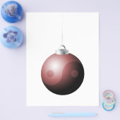 Yin Yang Kerstbal in Rood Flyer (Enkel)