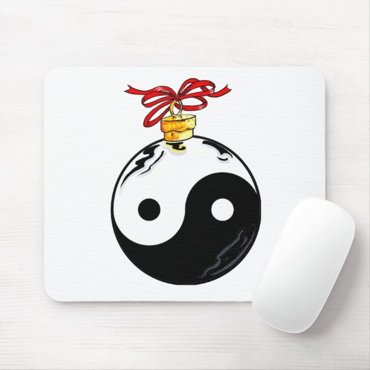 Yin & Yang kerstbal Muismat (Met muis)