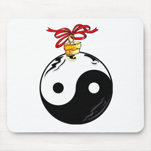 Yin & Yang kerstbal Muismat (Voorkant)