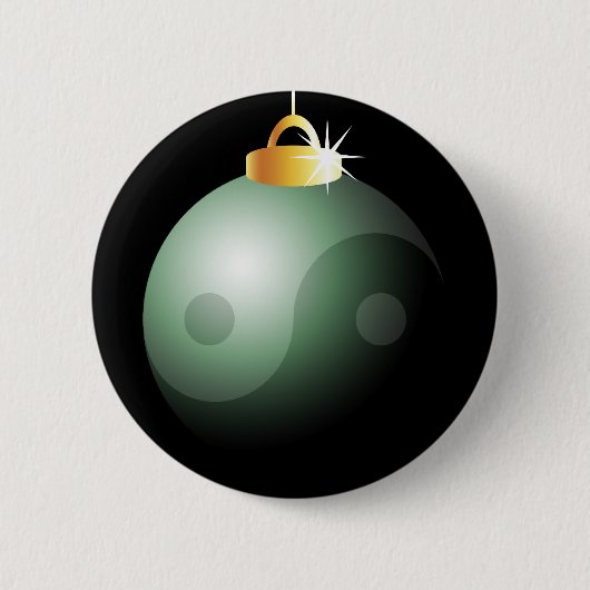 Yin Yang kerstbal Ronde Button 5,7 Cm (Voorkant)
