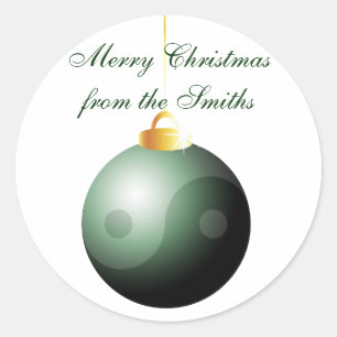 Yin Yang kerstbal Ronde Sticker
