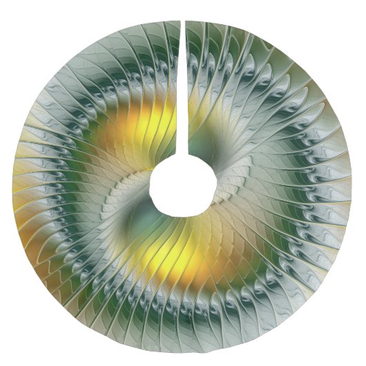 Yin Yang Kerstkleuren Abstracte Fractale Kunst Kerstboom Rok (Voorkant)