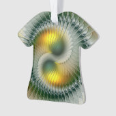 Yin Yang Kerstkleuren Abstracte Fractale Kunst Ornament (voorkant)
