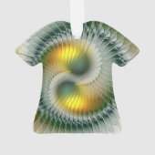 Yin Yang Kerstkleuren Abstracte Fractale Kunst Ornament (achterkant)
