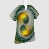 Yin Yang Kerstkleuren Abstracte Fractale Kunst Ornament (voorkant)
