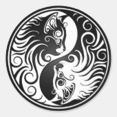 Yin Yang Kittens Ronde Sticker (Voorkant)