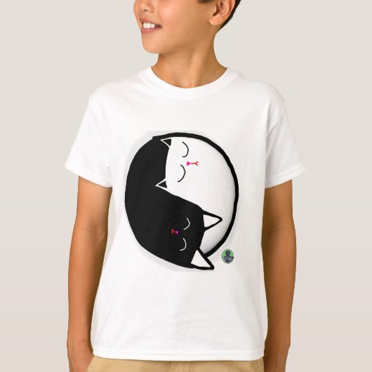 Yin & Yang Kitties T-shirt (Voorkant)