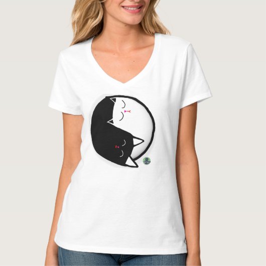 Yin & Yang Kitties T-shirt (Voorkant)