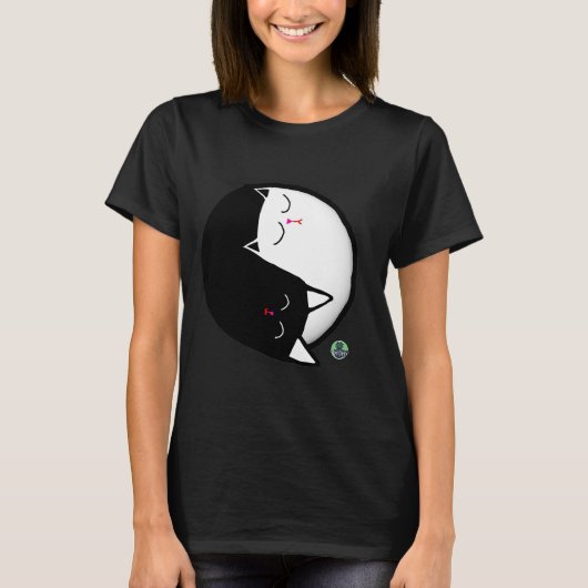 Yin & Yang Kitties T-shirt (Voorkant)