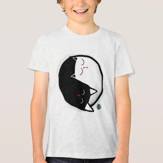 Yin & Yang Kitties Tri-Blend Shirt (Voorkant)