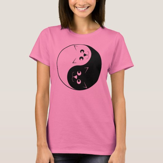 Yin Yang Kitty Cat T-shirt (Voorkant)