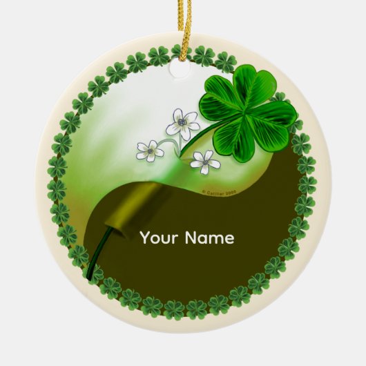Yin Yang Klaver Keramisch Ornament (Voorkant)