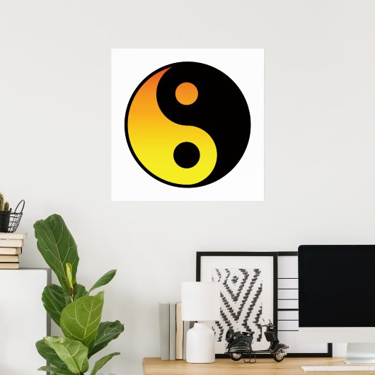 Yin Yang kleursymbool. Poster (Thuiskantoor)