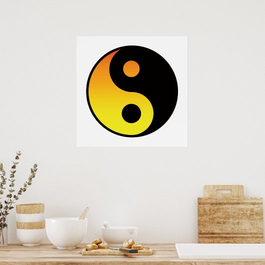Yin Yang kleursymbool. Poster (Keuken)