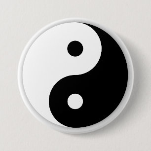 Yin Yang Knop Ronde Button 7,6 Cm