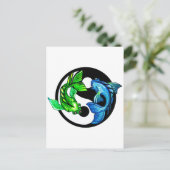 Yin-Yang Koi Design Briefkaart (Staand voorkant)