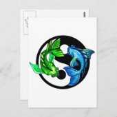 Yin-Yang Koi Design Briefkaart (Voorkant / Achterkant)