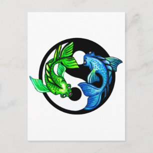 Yin-Yang Koi Design Briefkaart