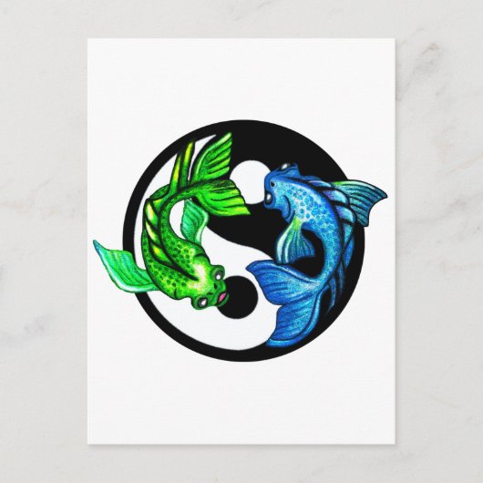 Yin-Yang Koi Design Briefkaart (Voorkant)