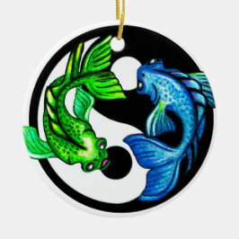 Yin-Yang Koi Design Keramisch Ornament