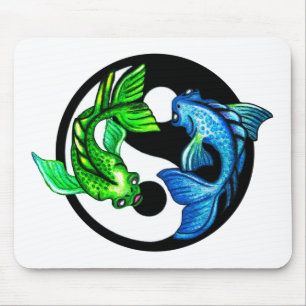 Yin-Yang Koi Design Muismat