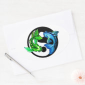Yin-Yang Koi Design Ovale Sticker (Envelop)