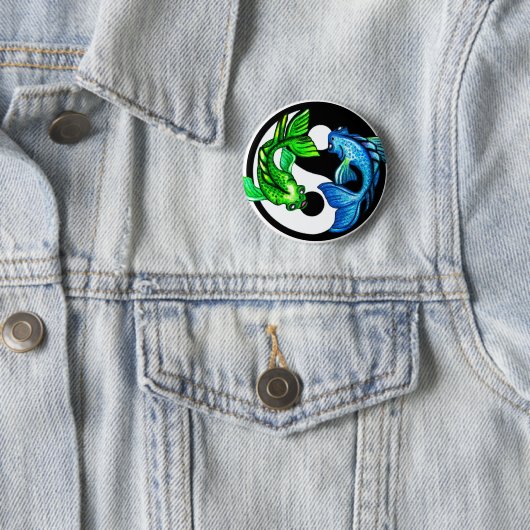 Yin-Yang Koi Design Ronde Button 5,7 Cm (In situ)