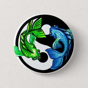 Yin-Yang Koi Design Ronde Button 5,7 Cm