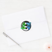 Yin-Yang Koi Design Vierkante Sticker (Envelop)