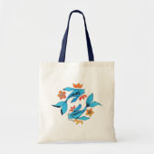 Yin Yang Koi Fish Blue Tote Bag (Voorkant)