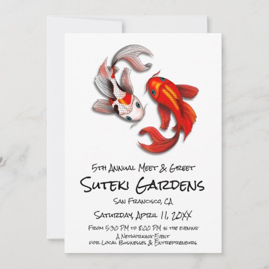 Yin Yang Koi Fish Botanische Tuin Meet and Greet Kaart (Voorkant)
