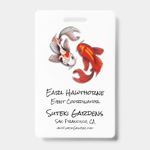 Yin Yang Koi Fish Business Logo Japanse tuin Badge