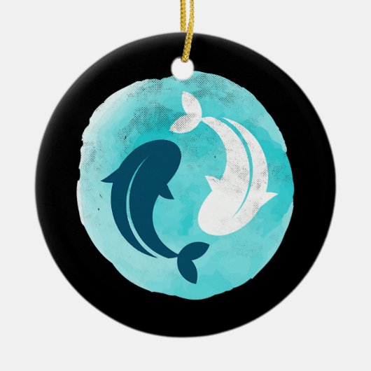 Yin Yang Koi Fish Design Balance Harmony Yoga Keramisch Ornament (Voorkant)
