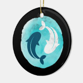 Yin Yang Koi Fish Design Balance Harmony Yoga Keramisch Ornament (Links)