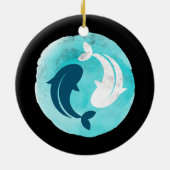 Yin Yang Koi Fish Design Balance Harmony Yoga Keramisch Ornament (Achterkant)