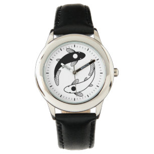 Yin Yang Koi Fish Horloge
