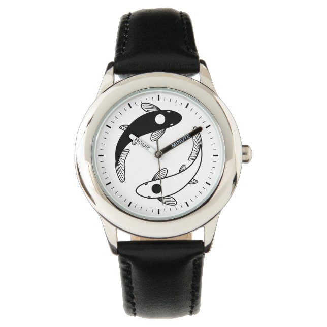 Yin Yang Koi Fish Horloge (Voorkant)