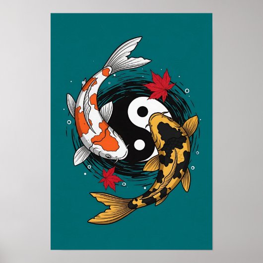 Yin Yang Koi Fish - Japans Poster (Voorkant)