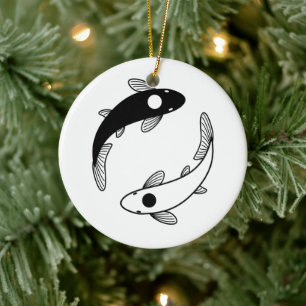 Yin Yang Koi Fish Keramisch Ornament