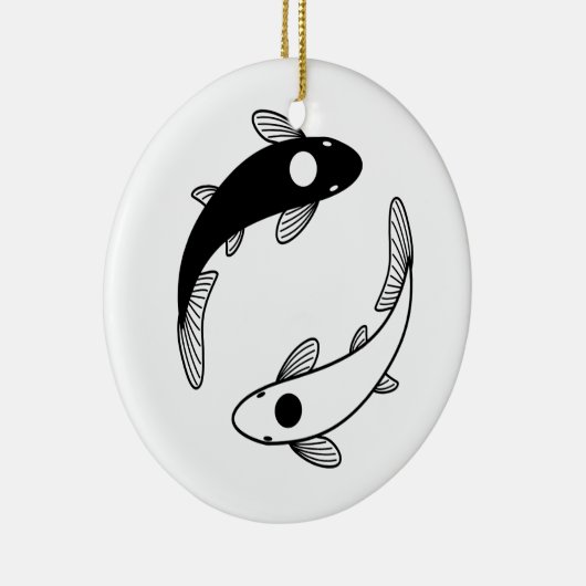 Yin Yang Koi Fish Keramisch Ornament (Rechts)