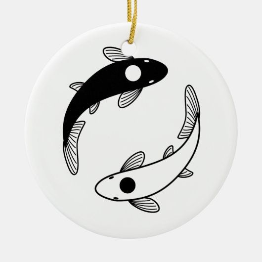 Yin Yang Koi Fish Keramisch Ornament (Voorkant)