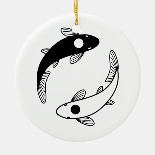 Yin Yang Koi Fish Keramisch Ornament (Achterkant)