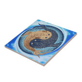 Yin Yang Koi Fish Mandala Tegeltje (Zijkant)