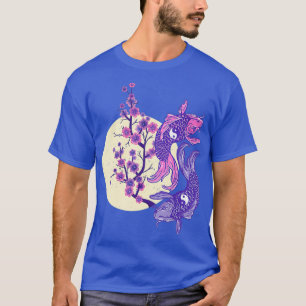 YIN YANG KOI FISH MET CHERRY BLOSSOM T-SHIRT