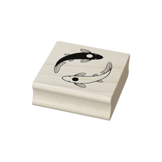 Yin-Yang Koi Fish Pair Rubberstempel (Stempel)