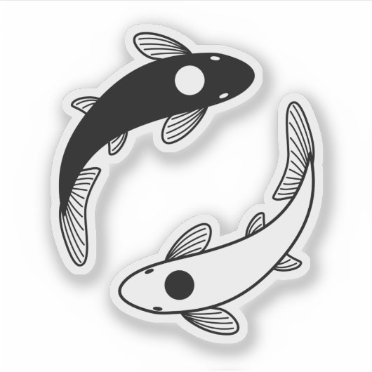 Yin Yang Koi Fish Sticker (Voorkant)
