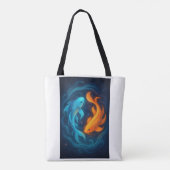 Yin Yang Koi Fish Tote Bag (Achterkant)