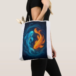 Yin Yang Koi Fish Tote Bag